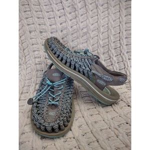 Keen Uneek Bungee Cord Sandals Gray Blue Water Shoes Hiking Women's 9 Comfort